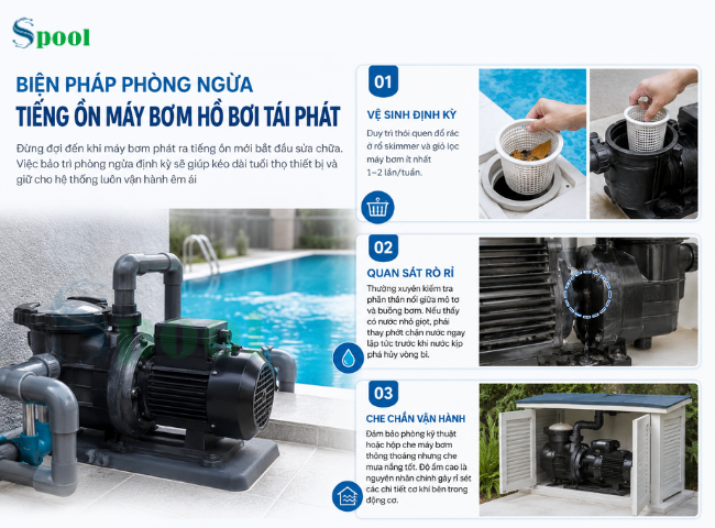 Biện pháp phòng ngừa máy bơm hồ bơi kêu to