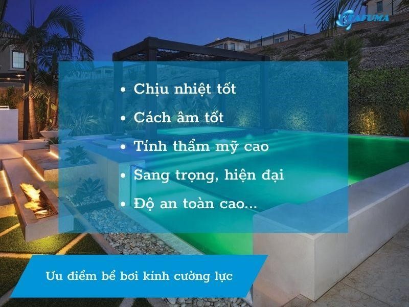 ưu điểm của bể bơi kính