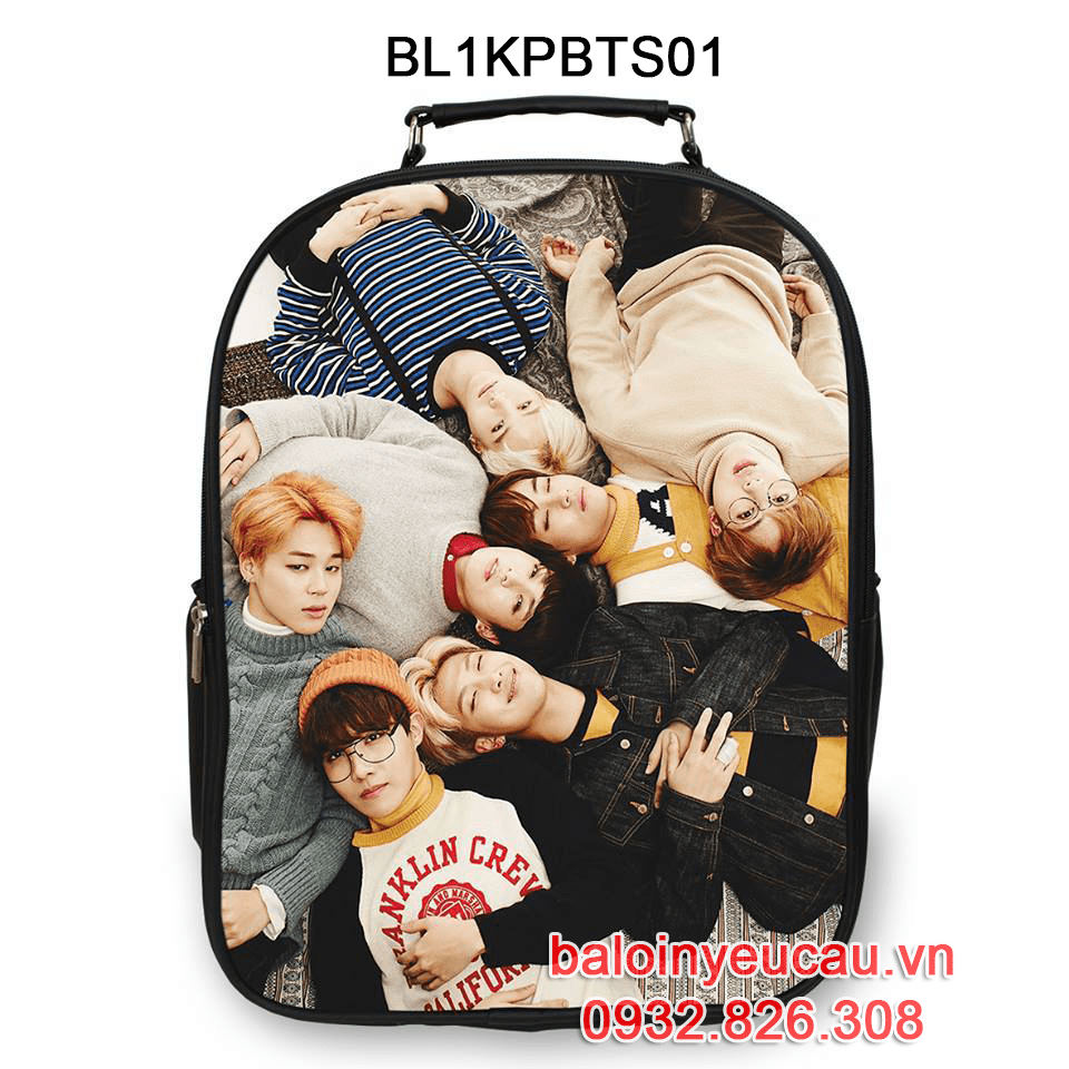 balo in hình bts, balo bts in hình theo yêu cầu
