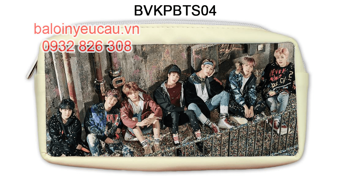hộp bút bts in hình theo yêu cầu