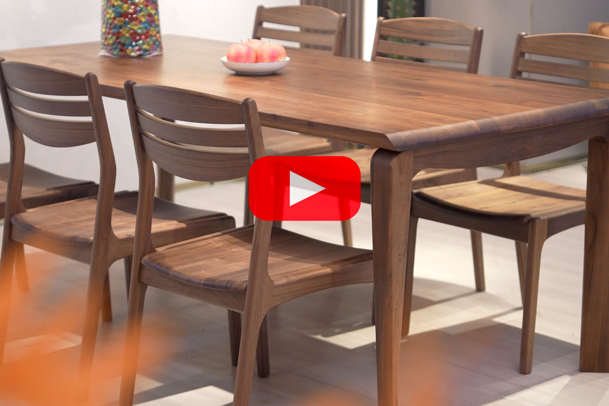 Video mẫu bàn ăn gỗ óc chó tự nhiên Walnut 600 cực chất