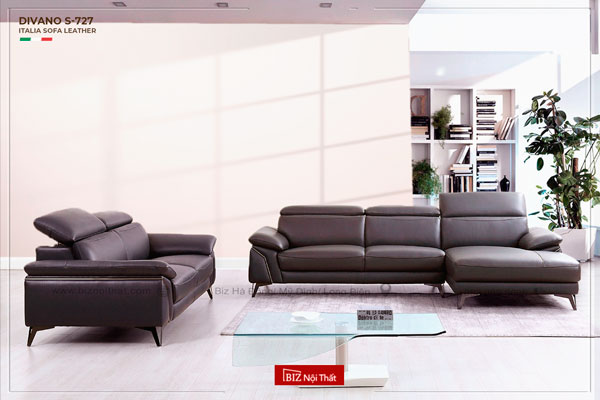 Bộ Sofa nhập khẩu chất liệu da bò Ý  Divano S-727