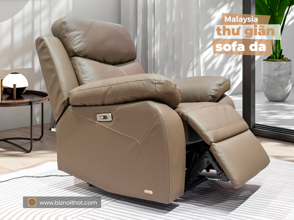 Ghế Sofa đơn da thật thông minh chỉnh điện nhập khẩu Malaysia Recliner M1120