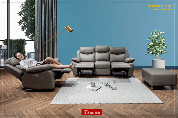 Ghế Sofa Văng thông minh Recliner da thật nhập khẩu Malaysia M-1120