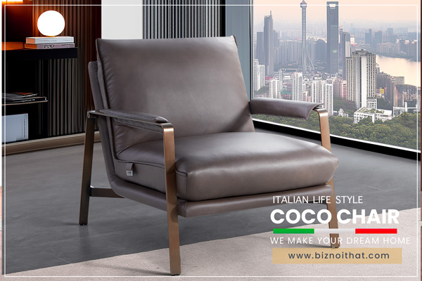 Ghế thư giãn da bò Ý Coco nhập khẩu màu Nâu Dark Brown