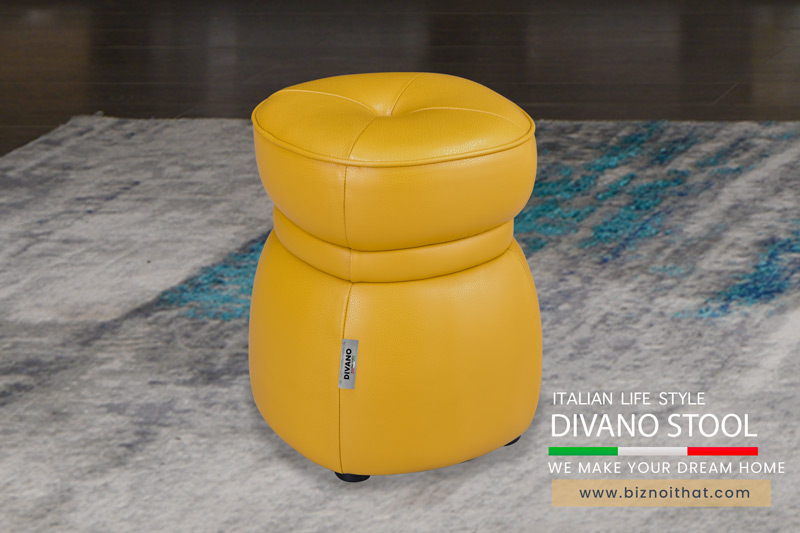 Bộ Sofa văng da bò nhập khẩu Full 100% da bò Divano S3336 dài 2,22m màu Kem pha Nâu