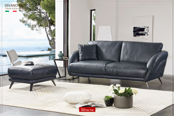 Bộ Sofa nhập khẩu chất liệu da bò Italia Divano S871