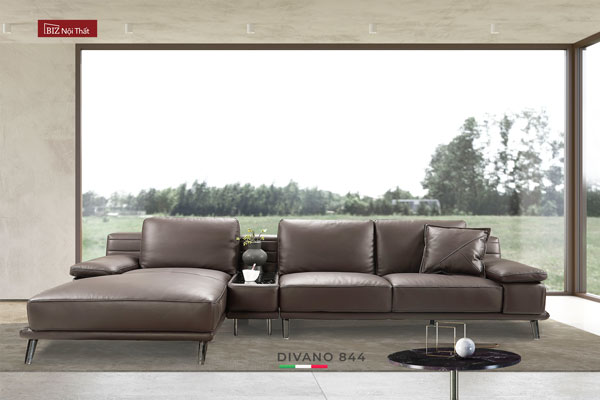 Bộ Sofa Da Bò Ý Nhập Khẩu Divano L-844 dài 3,25m