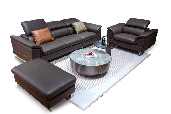 Ghế Sofa văng da thật nhập khẩu Malaysia S2276 màu nâu Dark Brown