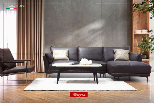 Bộ Ghế Sofa chất liệu da bò Ý Divano L-809