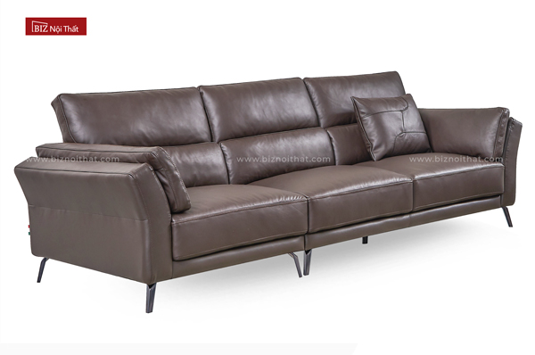 Bộ Sofa Văng chất liệu da bò Ý nhập khẩu Divano S-808 màu nâu