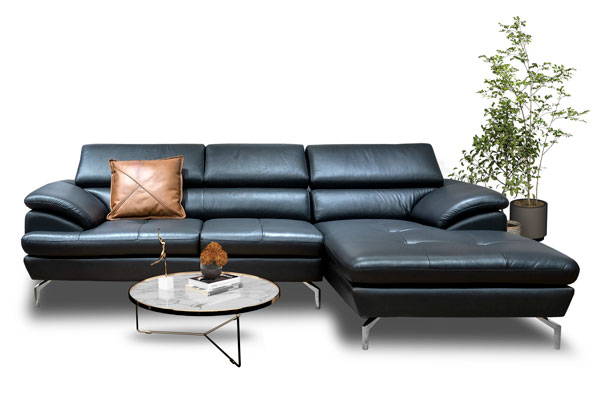 Ghế Sofa văng da thật nhập khẩu Malaysia L2138 màu đen