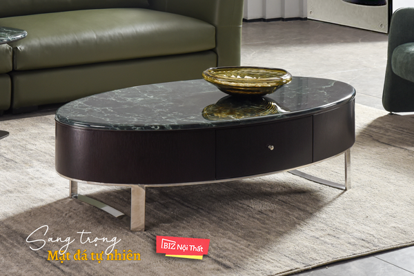 Bàn Trà Mặt Đá tự nhiên Mable C25021A màu xanh ngọc cao cấp nhập khẩu