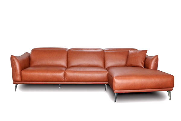 Ghế Sofa Góc chất liệu da bò Ý nhập khẩu Divano L-689 màu Camel