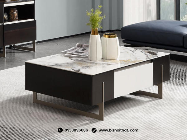 Bàn Trà Mặt Đá Ceramic C8412 màu vân đá stone cao cấp nhập khẩu
