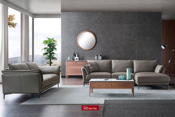 Bộ Ghế Sofa chất liệu da bò Ý Divano L-809