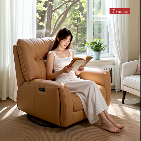 Ghế Sofa lắc lư chỉnh điện thông minh da bò Italia nhập khẩu SWING
