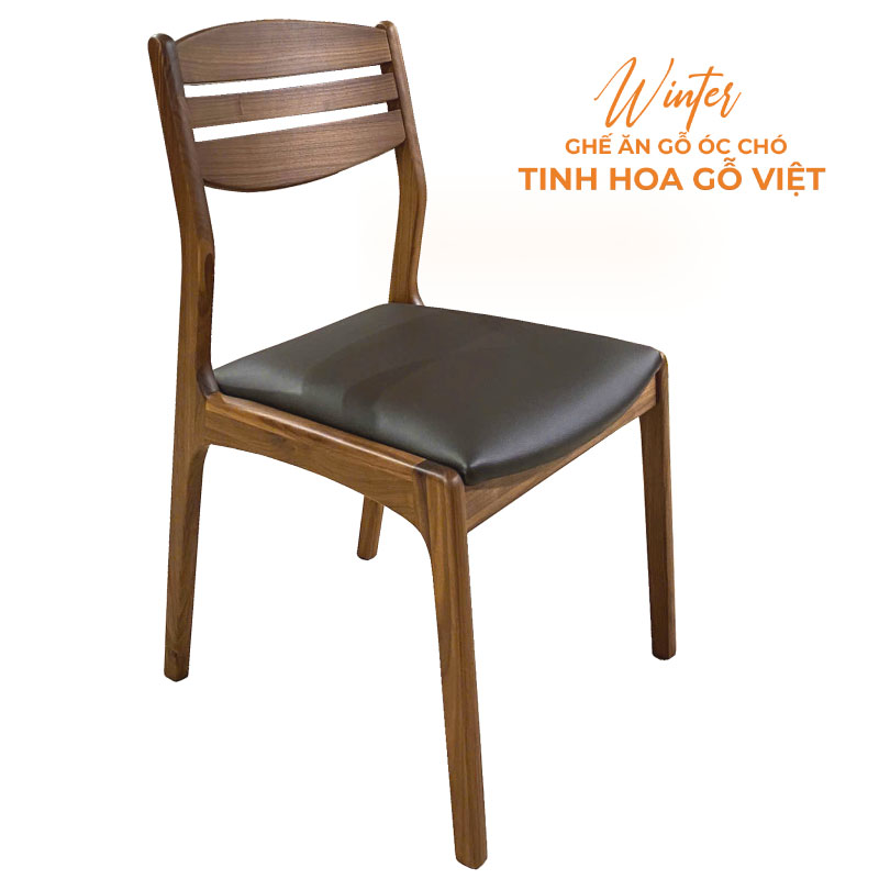 Ghế Ăn Gỗ Óc Chó Mặt Nệm Winter