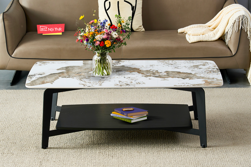 Bàn Trà Mặt Đá Ceramic-6018 màu Pandora