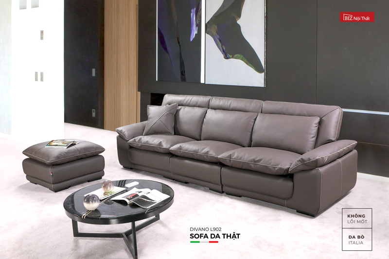 Bộ Sofa Góc chất liệu da bò Ý nhập khẩu Divano L902 dài 3,1m