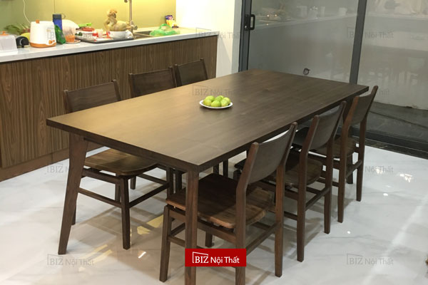 Bàn ăn gỗ óc chó xuất Nhật Biznoithat Walnut-05