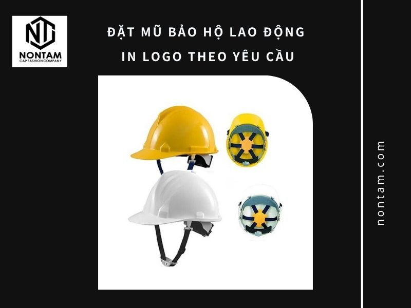 Đặt mũ bảo hộ lao động in logo theo yêu cầu cho doanh nghiệp