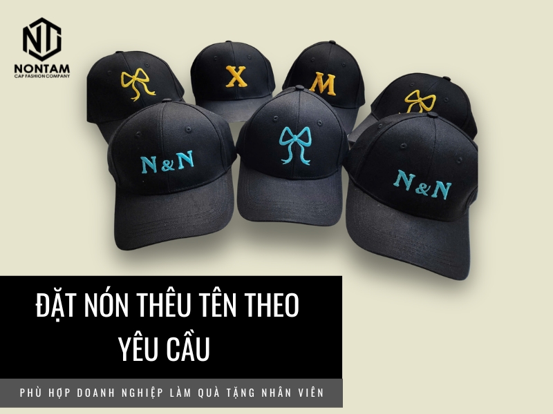 Đặt nón thêu tên theo yêu cầu cho doanh nghiệp làm quà tặng nhân viên