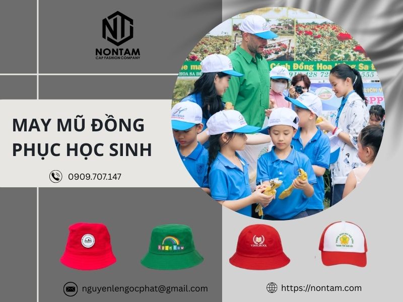 Mũ đồng phục học sinh đẹp, bền và thoáng mát cho mọi cấp học