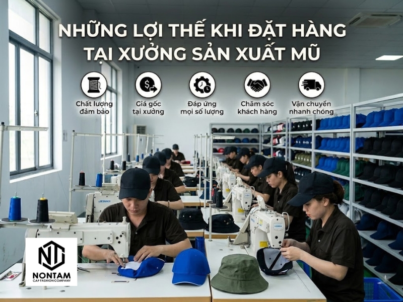 Những lợi thế khi đặt hàng tại xưởng sản xuất mũ