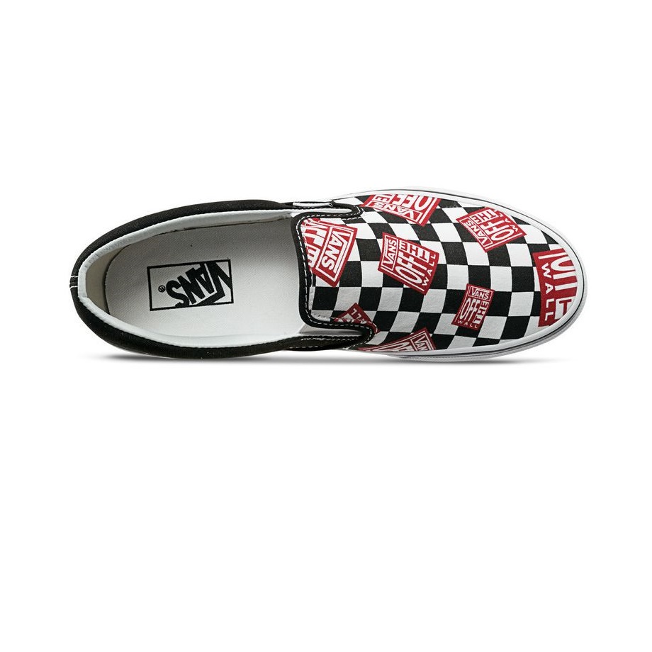 VANS CHECKERBOARD SLIP-ON CLASSIC OFF THE WALL BLACK/RACING RED