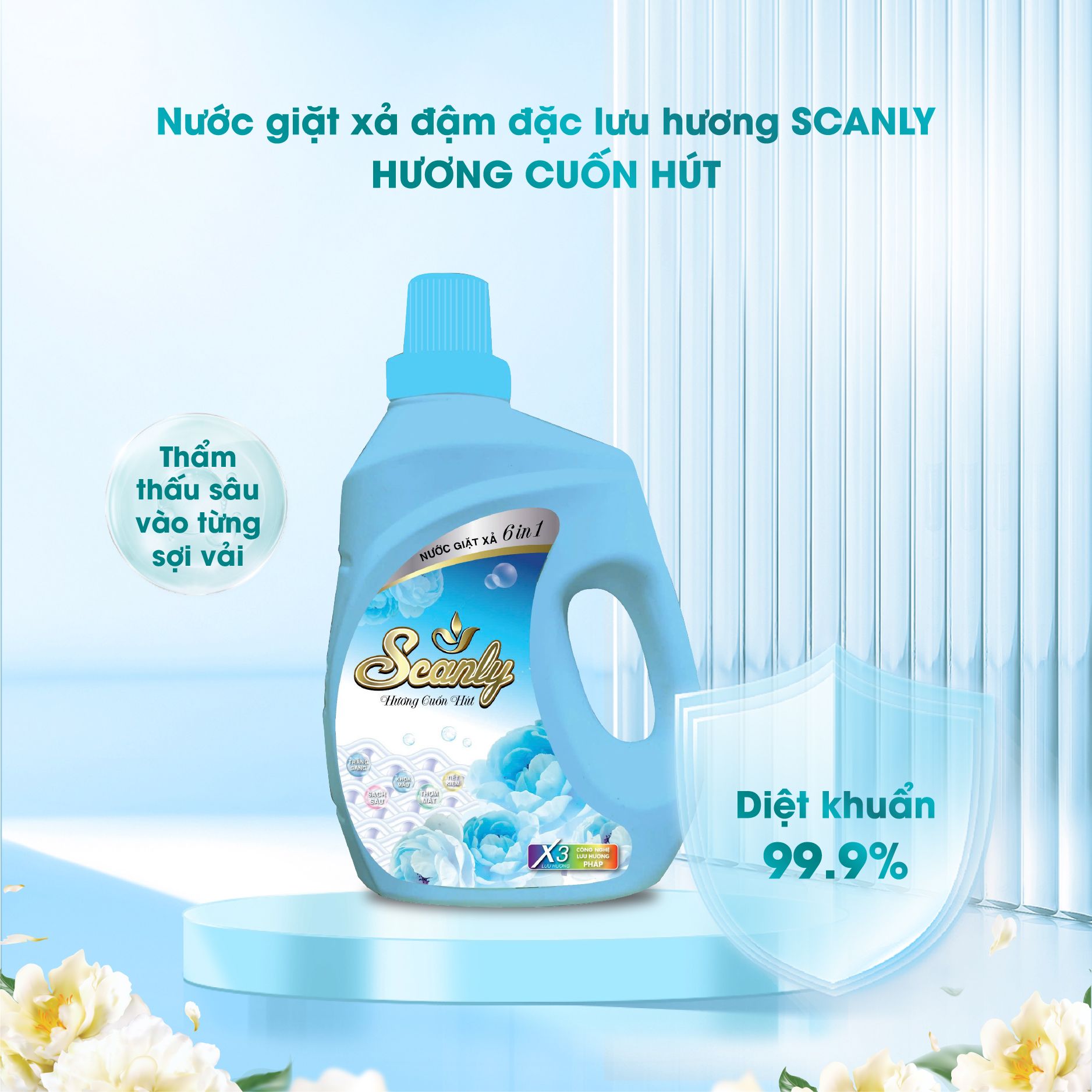 Nước giặt xả 6in1 hương cuốn hút SCANLY cho quần áo bé yêu - sự lựa chọn tuyệt vời dành cho mẹ