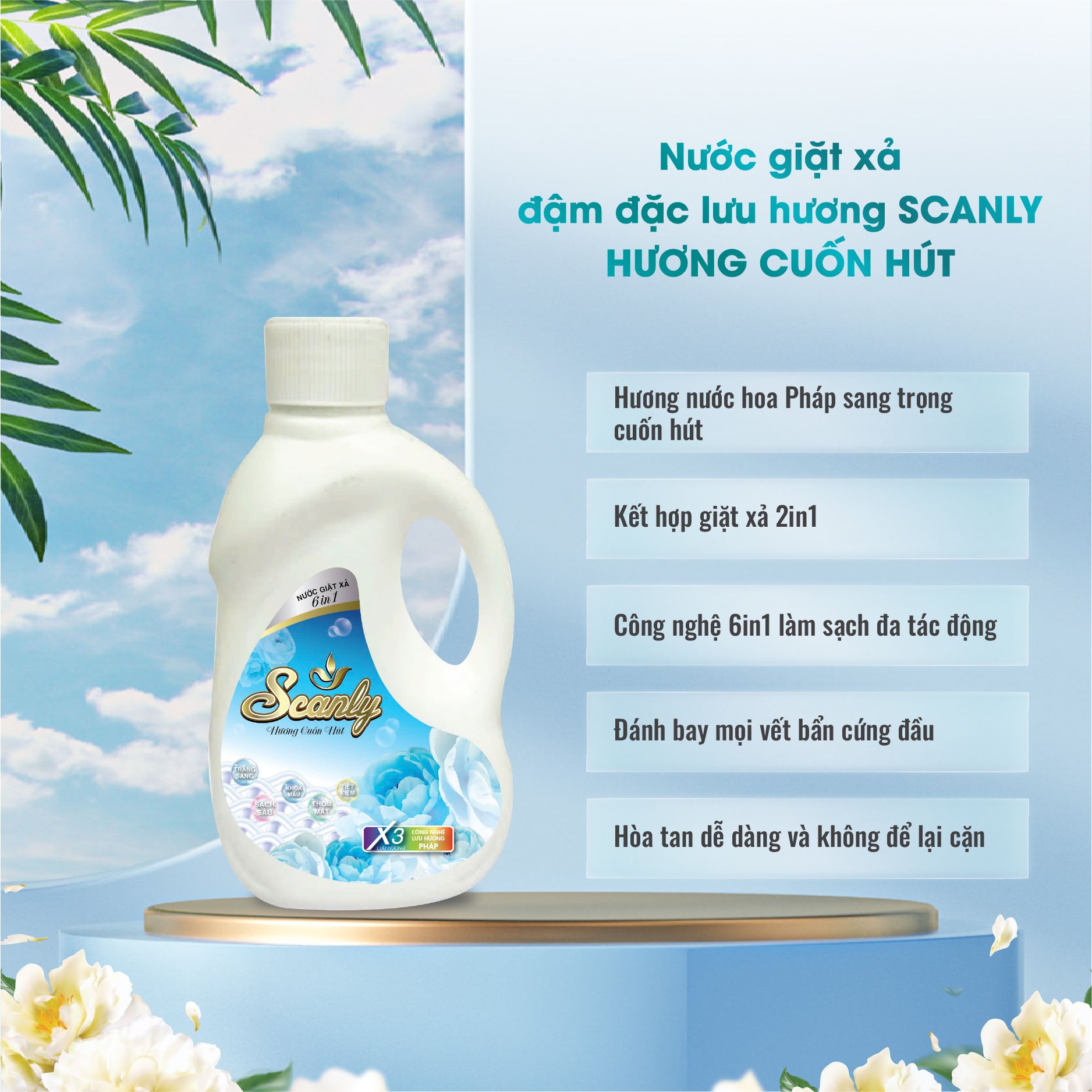 Nước giặt xả 6in1 hương cuốn hút SCANLY cho quần áo bé yêu - sự lựa chọn tuyệt vời dành cho mẹ