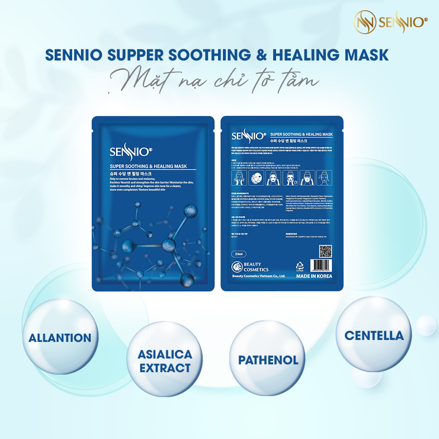 Mặt nạ chỉ tơ tằm SENNIO - Sennio Supper smoothing & Healing Mask - SENNIO SNO 842