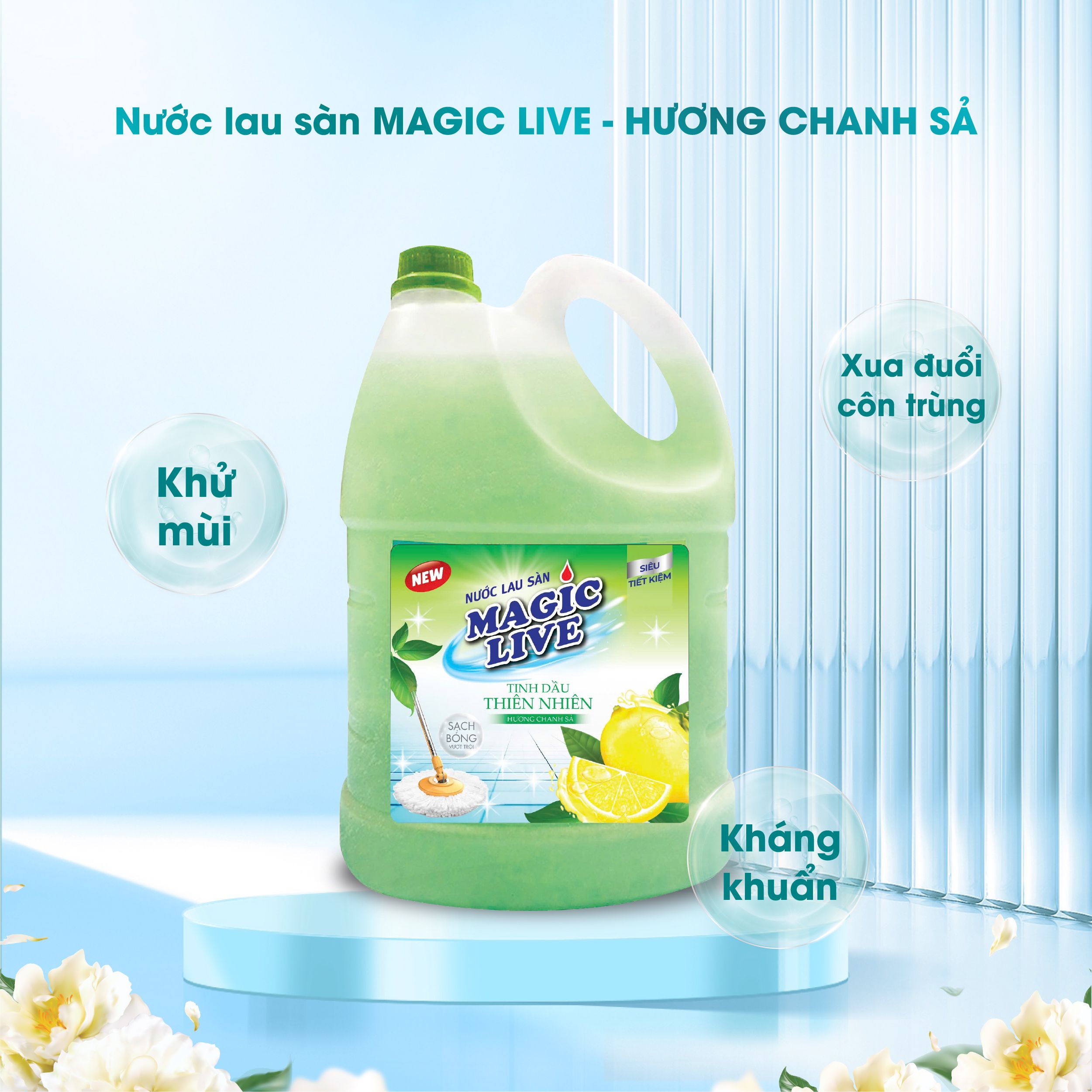 Nước lau sàn hương chanh sả Magic Live Khử Mùi Lưu Hương Đuổi Muỗi Đuổi Côn Trùng