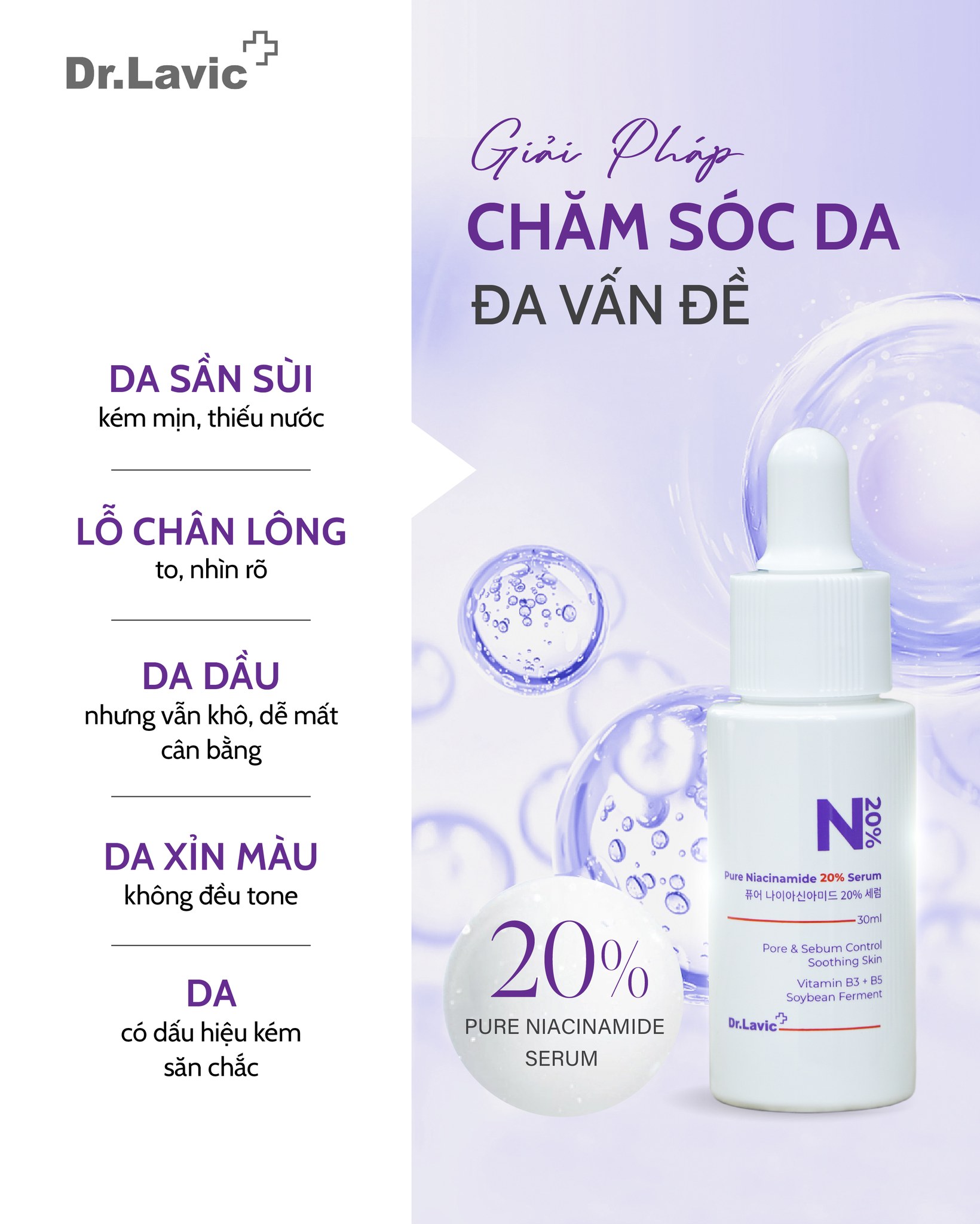 Serum Làm Sáng Dưỡng Trắng Phục Hồi Da PURE NIACINAMIDE 20% SERUM 30ml DR982