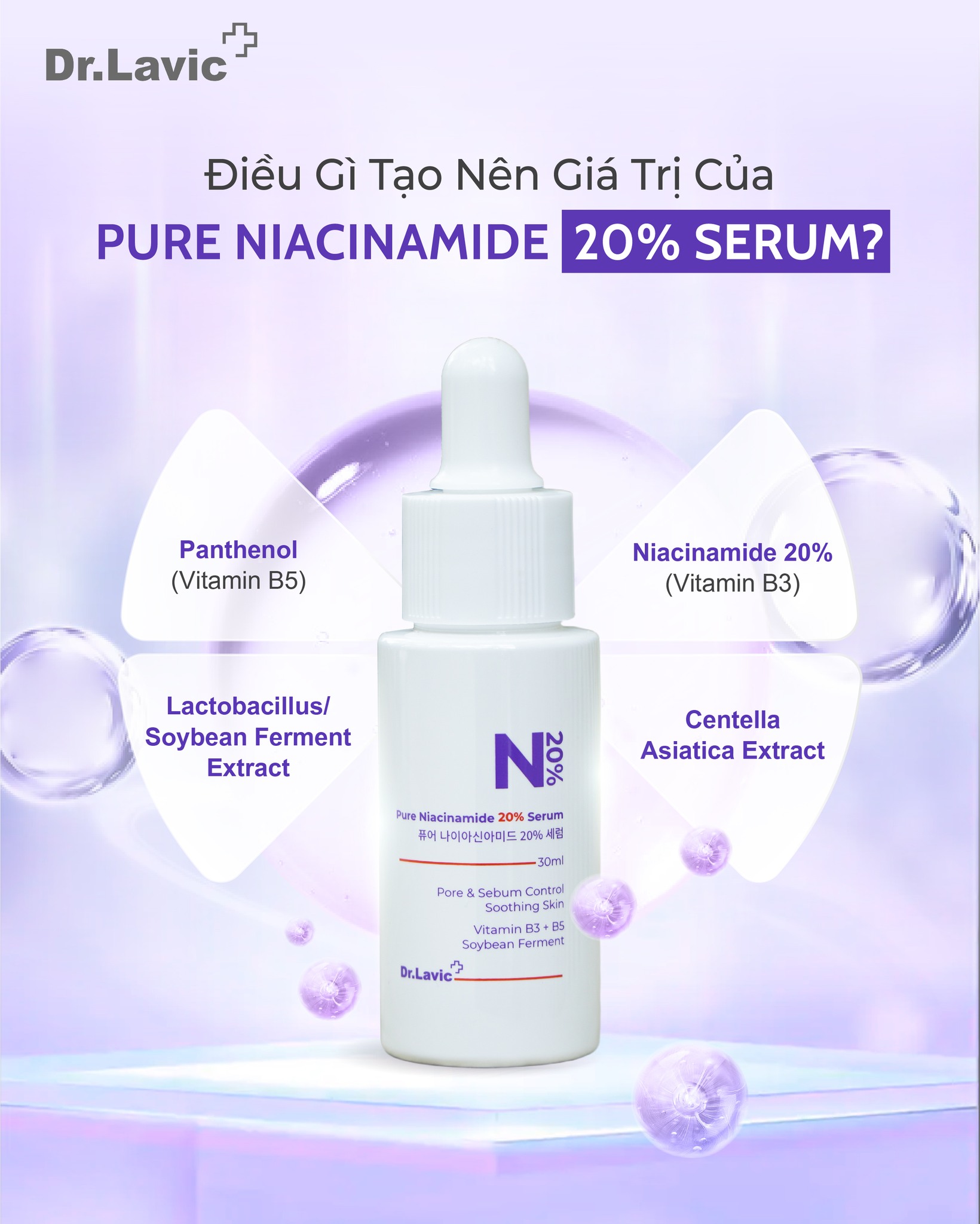 Serum Làm Sáng Dưỡng Trắng Phục Hồi Da PURE NIACINAMIDE 20% SERUM 30ml DR982
