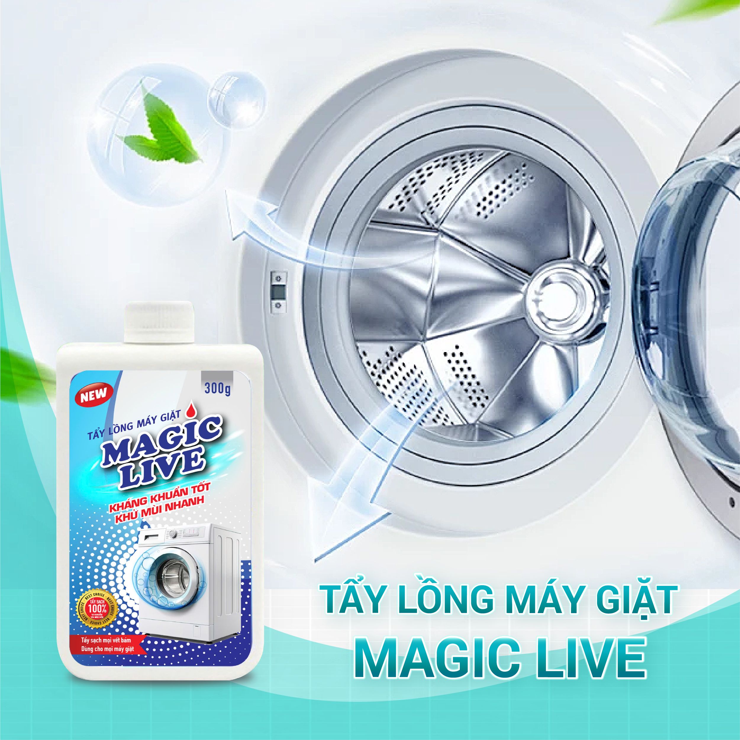 Tẩy lồng máy giặt Magic Live vệ sinh lồng máy giặt, dọn sạch lồng máy giặt nhanh chóng tại nhà 300gr