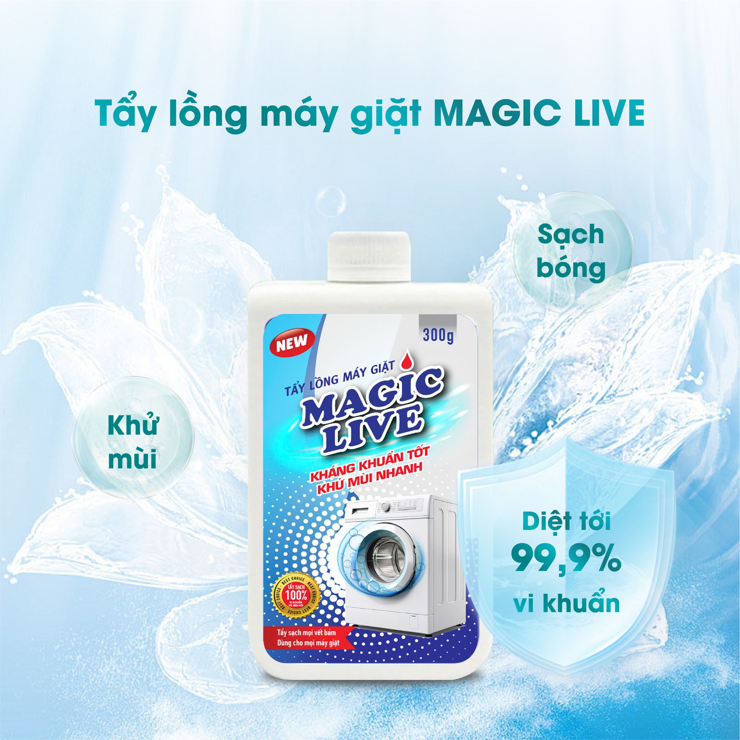 Tẩy lồng máy giặt Magic Live vệ sinh lồng máy giặt, dọn sạch lồng máy giặt nhanh chóng tại nhà 300gr