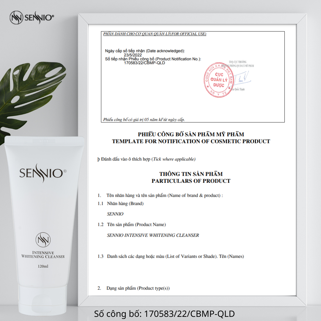 SỮA RỬA MẶT SÁNG DA CHUYÊN SÂU SENNIO  SENNIO Intensive Whitening Cleanser SNO 601