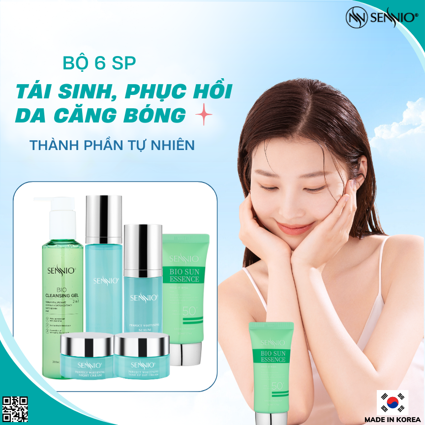 Bộ 06 sản phẩm tái sinh, phục hồi da căng bóng Sennio - SENNIO SNO 833