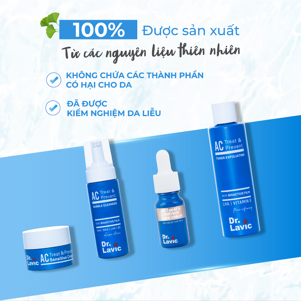 Bộ 4 sản phẩm ngừa mụn Dr.Lavic Acne Home Care kiểm soát dầu sử dụng tại nhà DR961