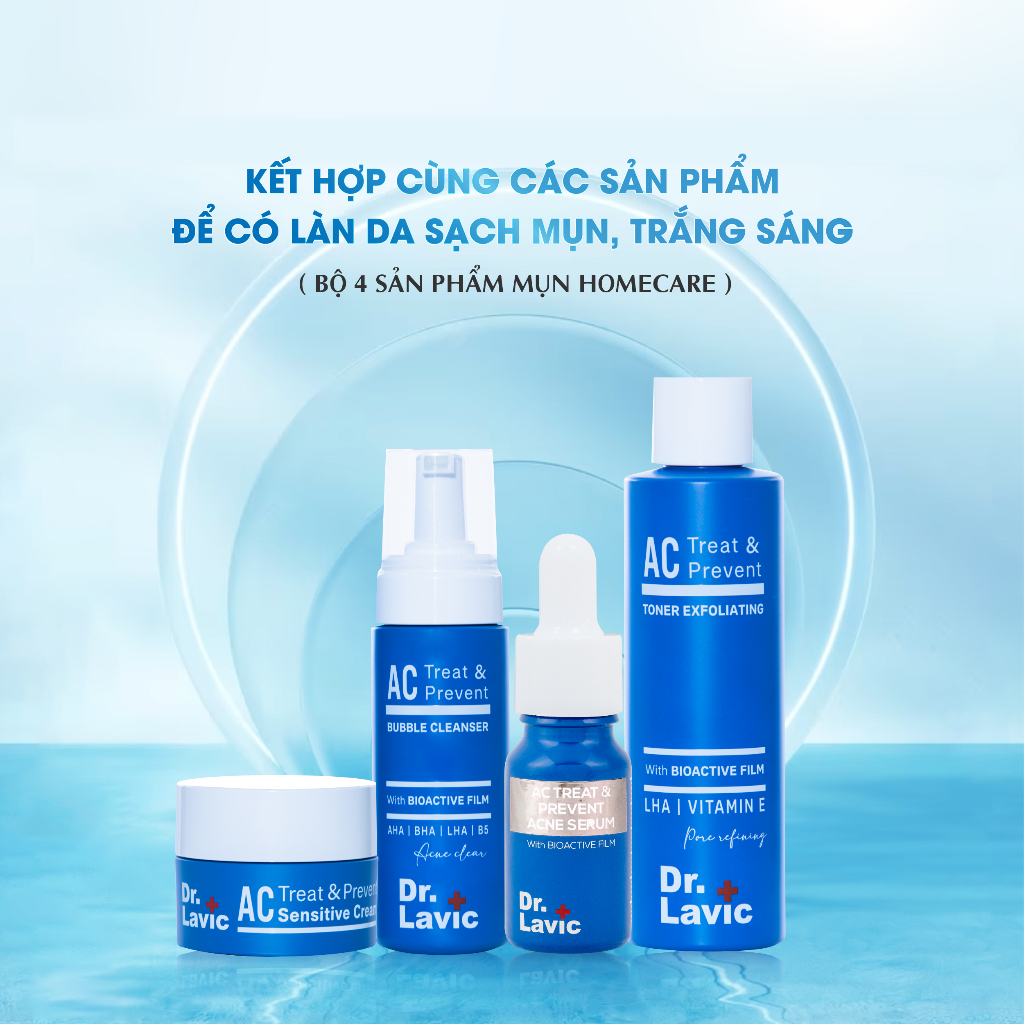 Bộ 4 sản phẩm ngừa mụn Dr.Lavic Acne Home Care kiểm soát dầu sử dụng tại nhà DR961