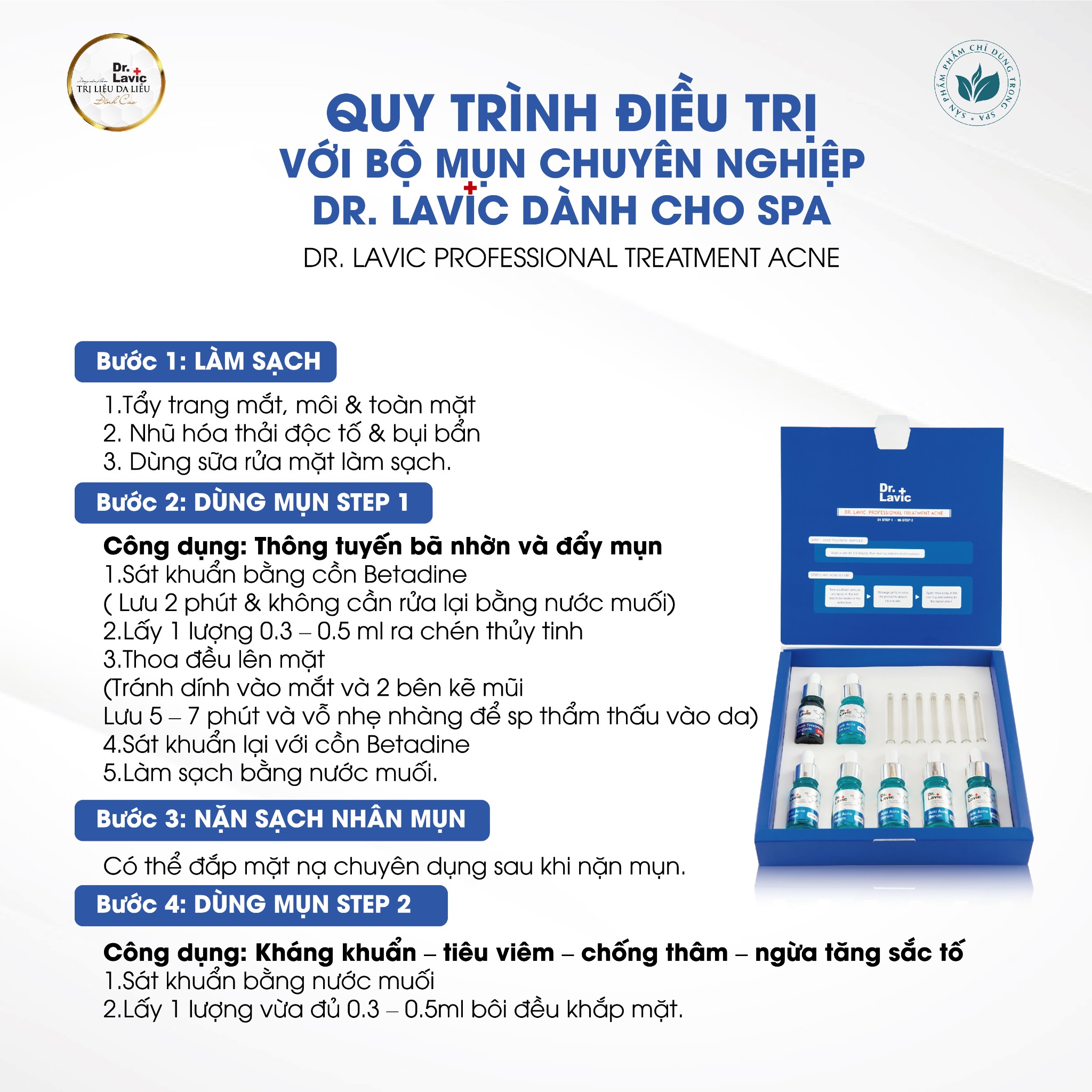 Bộ mụn chuyên nghiệp Professional Treatment Acne - DR.LAVIC DR905