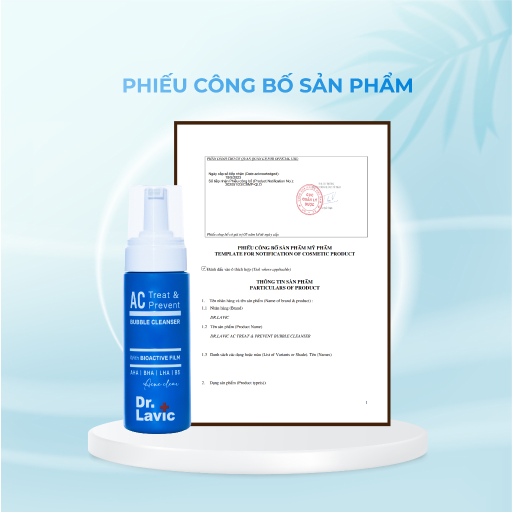 Bọt rửa mặt ngừa mụn Dr.Lavic AC Treat & Prevent Bubble Cleanser kiểm soát dầu ngăn ngừa mụn tái phát 150ml DR956