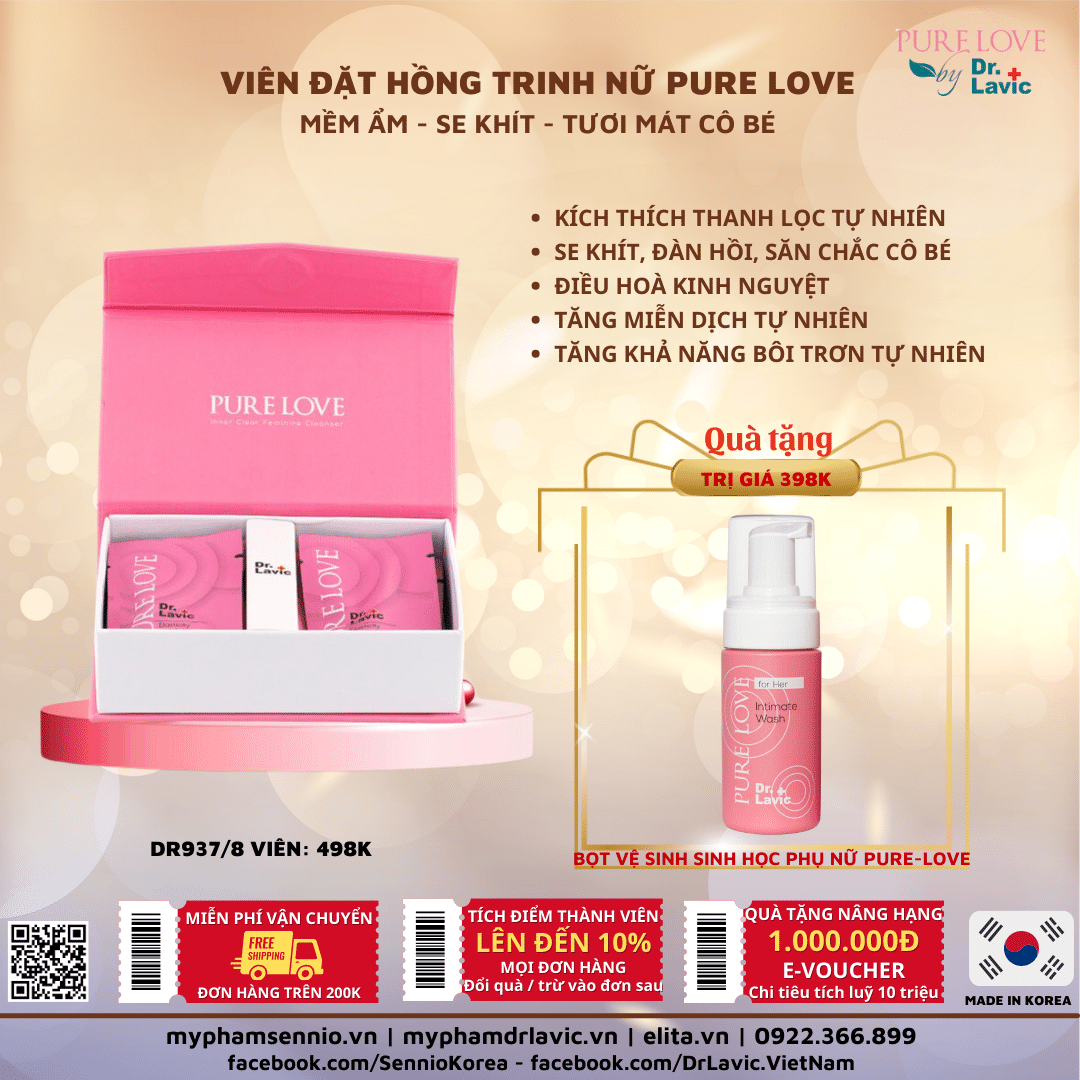 Viên đặt hồng trinh nữ Pure Love 8gói/hộp Dr.lavic DR937