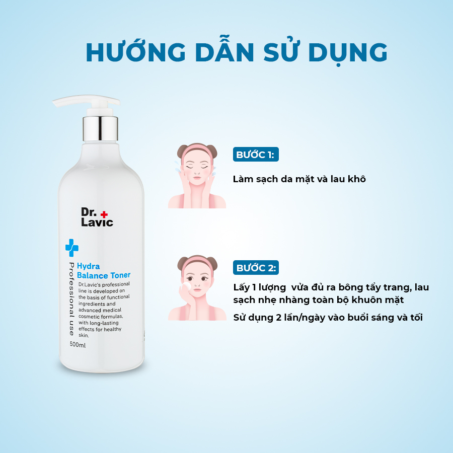 Nước hoa hồng cấp ẩm dưỡng sáng da Dr.Lavic Hydra Balance Toner 500ml DR804