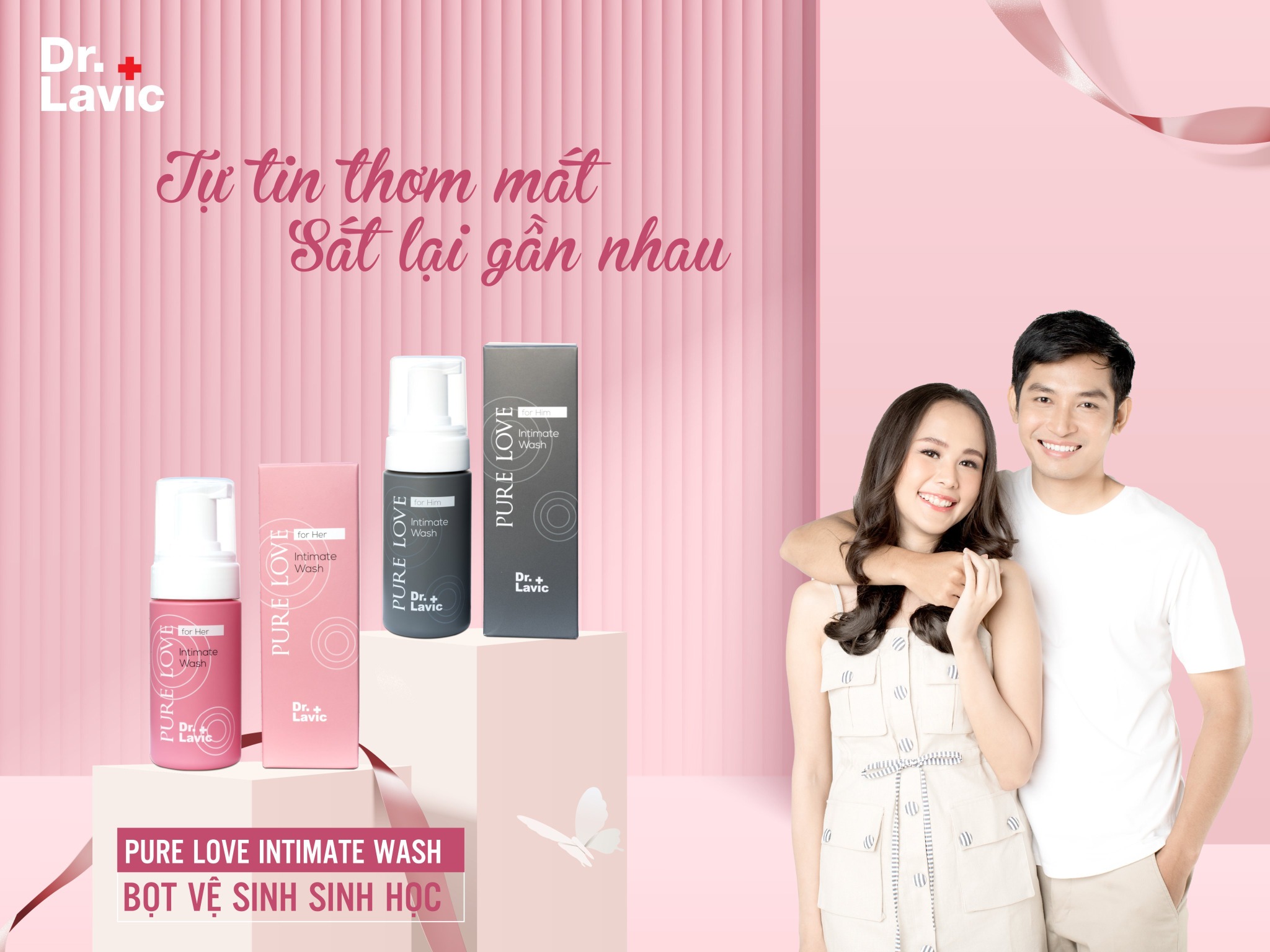 Dung dịch vệ sinh nam Dr.Lavic Pure Love Intimate Wash For Him dạng bọt thơm mát khử khuẩn tốt 100ml  DR939