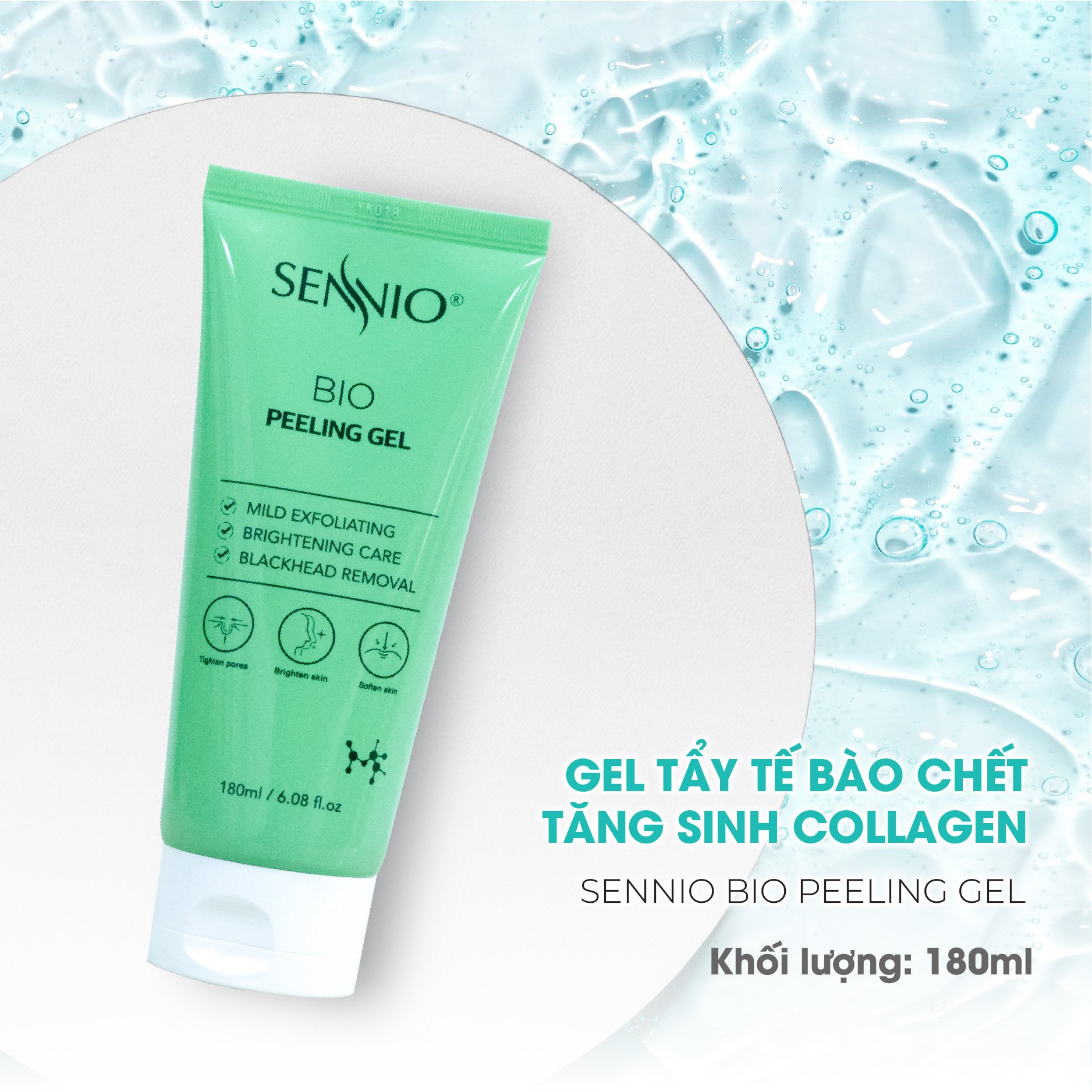 Gel tẩy tế bào chết mặt bổ sung Collagen Sidumi Premium Collagen Peeling làm sạch sâu, phù hợp cho da dầu mụn 180ml  Sennio SNO 844