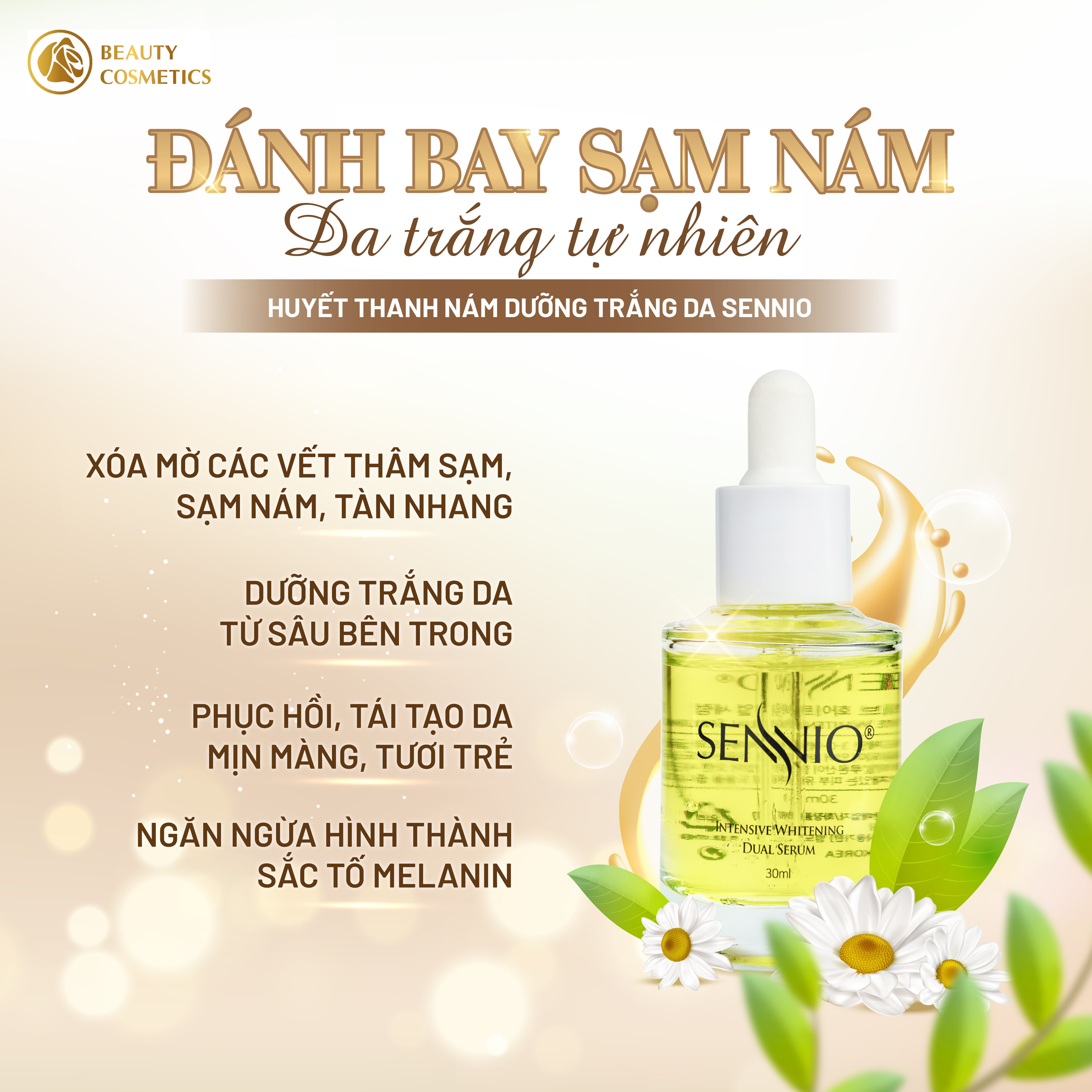 BỘ 6 SẢN PHẨM NÁM DƯỠNG TRẮNG DA SENNIO  Intensive Pigmenttation Treatment Set 6  SENNIO SNO 820