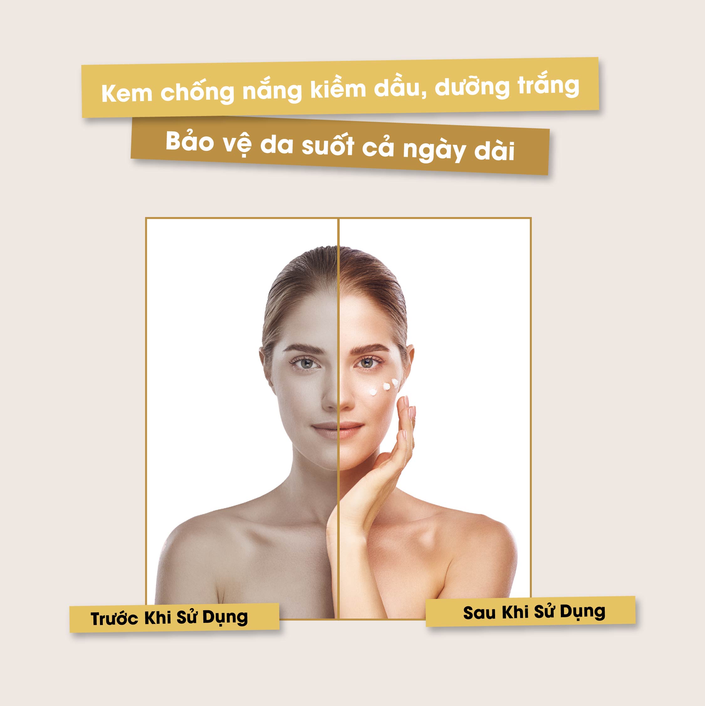 Kem chống nắng trắng da Sennio Daily Natural Cream SPF 50 PA+++ kiềm dầu phù hợp cho da dầu mụn 50ml SNO 803